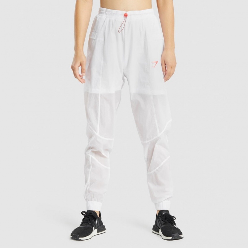 Pantalones Jogger Gymshark Pulse Woven Blancas | 67YZIWEQS