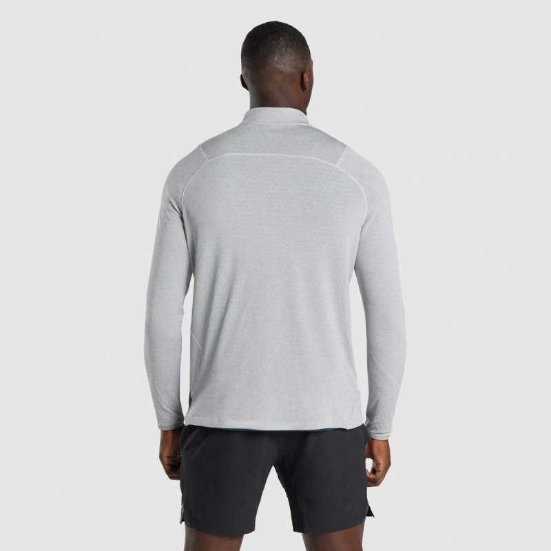 Pullover Gymshark Apex 1/4 Zip Gris Claro | 49IHUMGTF