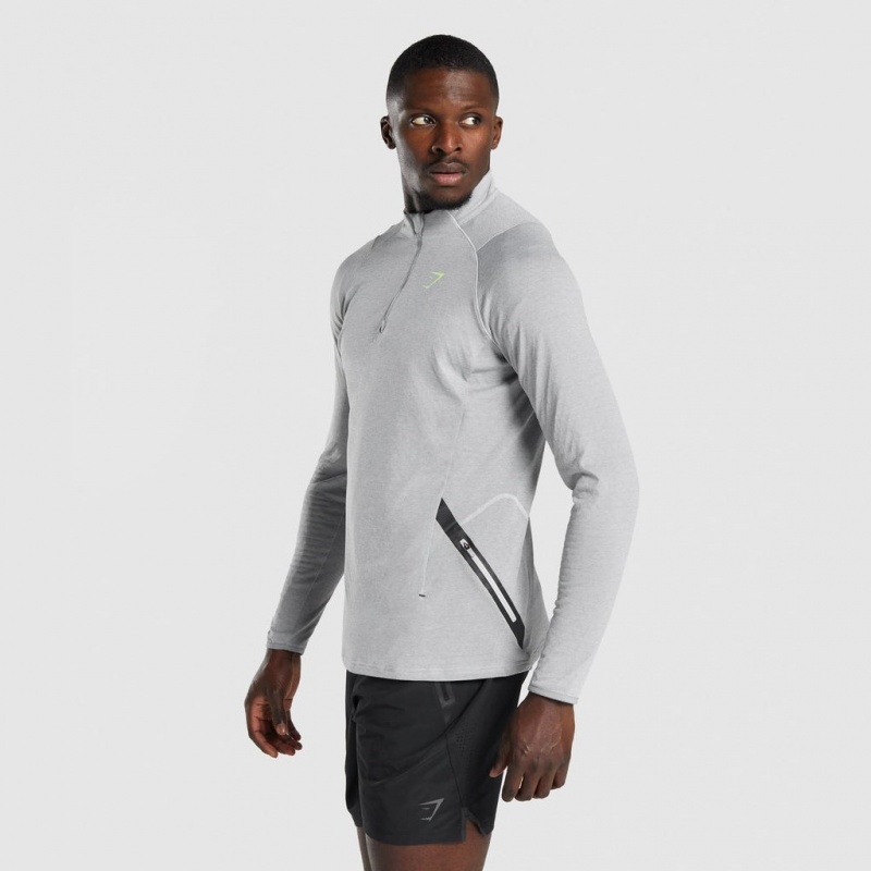 Pullover Gymshark Apex 1/4 Zip Gris Claro | 49IHUMGTF