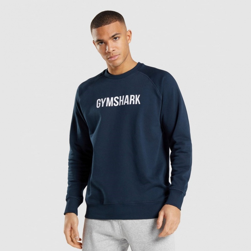 Pullover Gymshark Apollo Crew Azul Marino | 84MXCBWYR