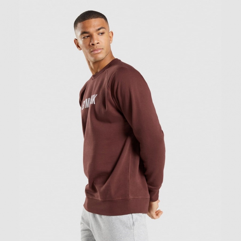 Pullover Gymshark Apollo Crew Marrones | 96DBUOCMV