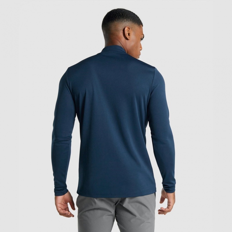 Pullover Gymshark Arrival 1/4 Zip Azul Marino | 98AHEPFOK
