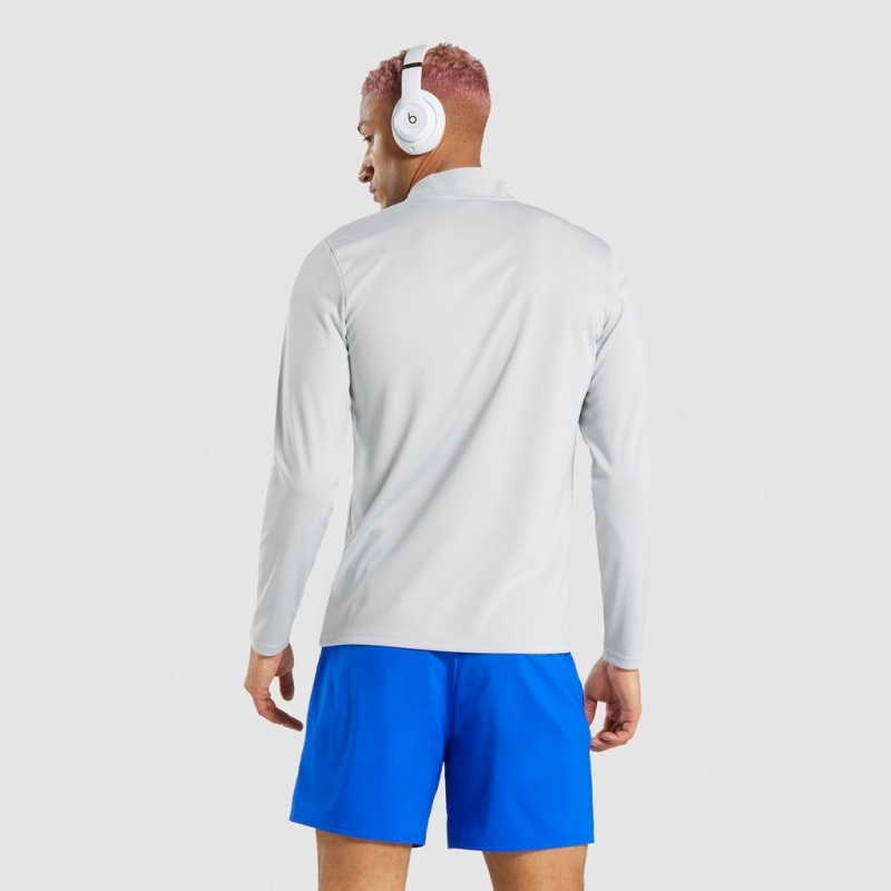 Pullover Gymshark Arrival 1/4 Zip Gris Claro | 26PWMKJNV