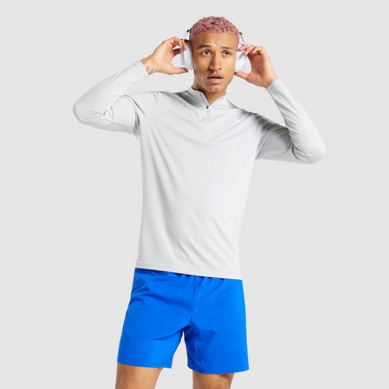 Pullover Gymshark Arrival 1/4 Zip Gris Claro | 26PWMKJNV