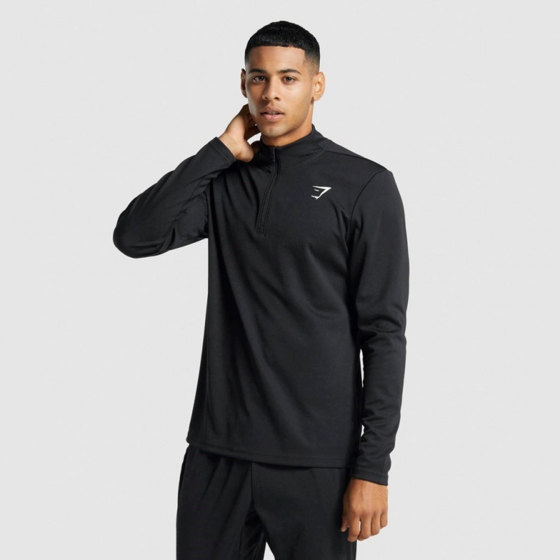 Pullover Gymshark Arrival 1/4 Zip Negras | 47HVFSCMR
