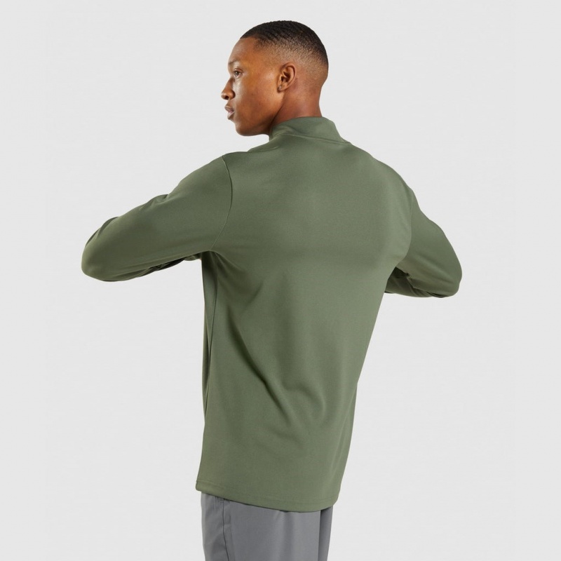 Pullover Gymshark Arrival 1/4 Zip Verde Oliva | 94TWFXPBM