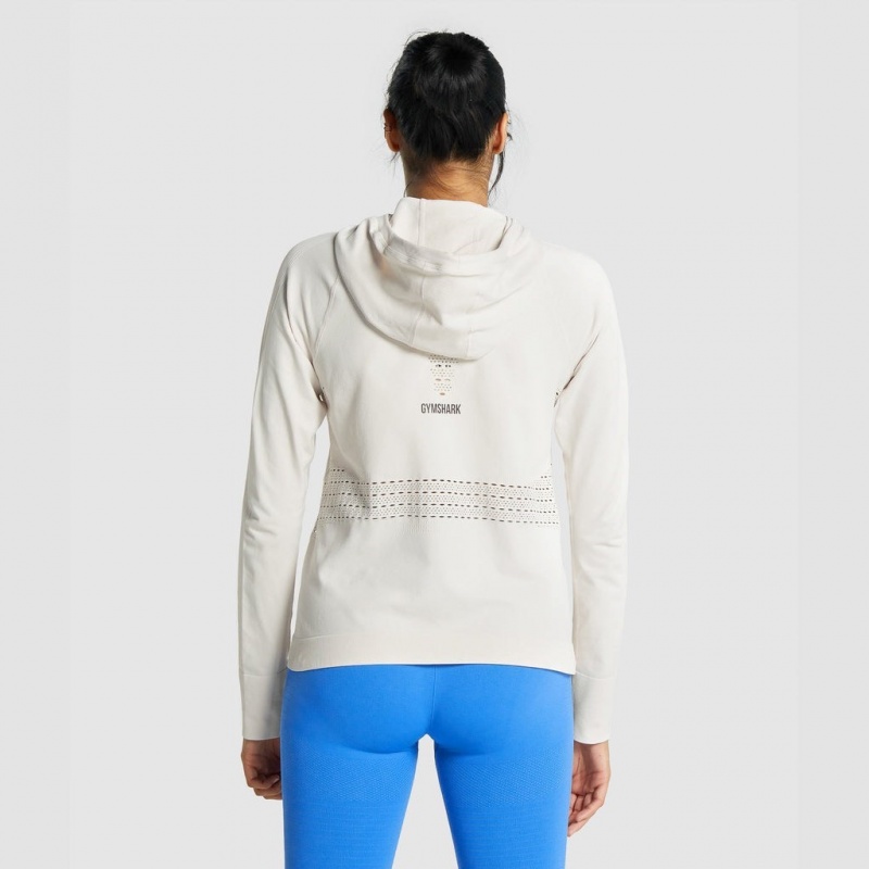 Pullover Gymshark Energy Seamless Creme | 29DPKXGYA