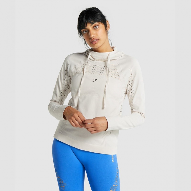 Pullover Gymshark Energy Seamless Creme | 29DPKXGYA