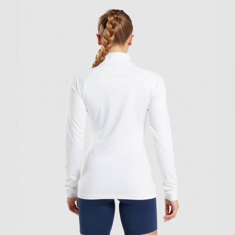 Pullover Gymshark Entrenamiento 1/4 Zip Blancas | 28MOUGJTS