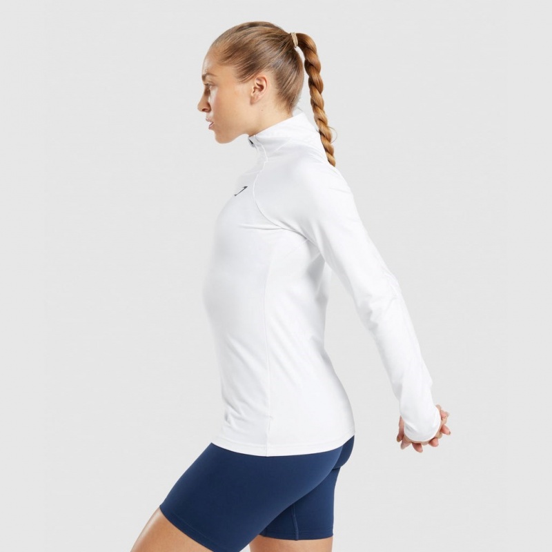 Pullover Gymshark Entrenamiento 1/4 Zip Blancas | 28MOUGJTS