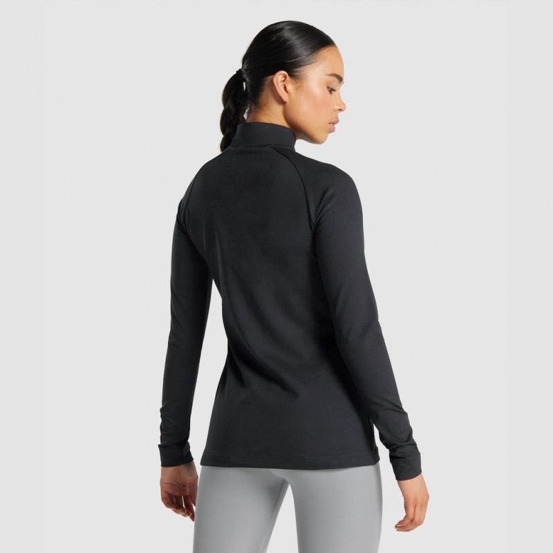 Pullover Gymshark Entrenamiento 1/4 Zip Negras | 53GWZQSEP
