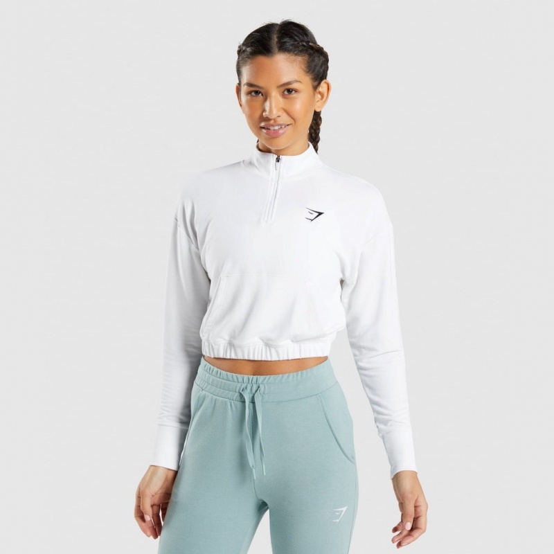 Pullover Gymshark Entrenamiento Pippa Blancas | 82LWHSTGU
