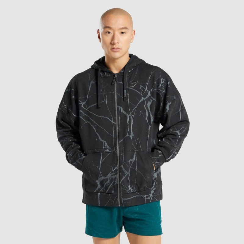 Pullover Gymshark Power Zip Up Negras | 58RDKHEBM