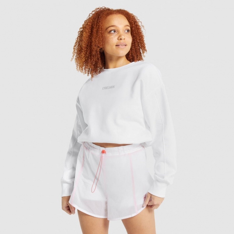 Pullover Gymshark Pulse Blancas | 70WPJZOIE