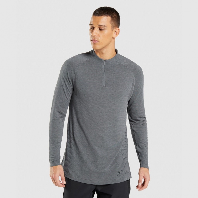 Pullover Gymshark Retake Seamless 1/4 Zip Negras | 86FWNOELQ