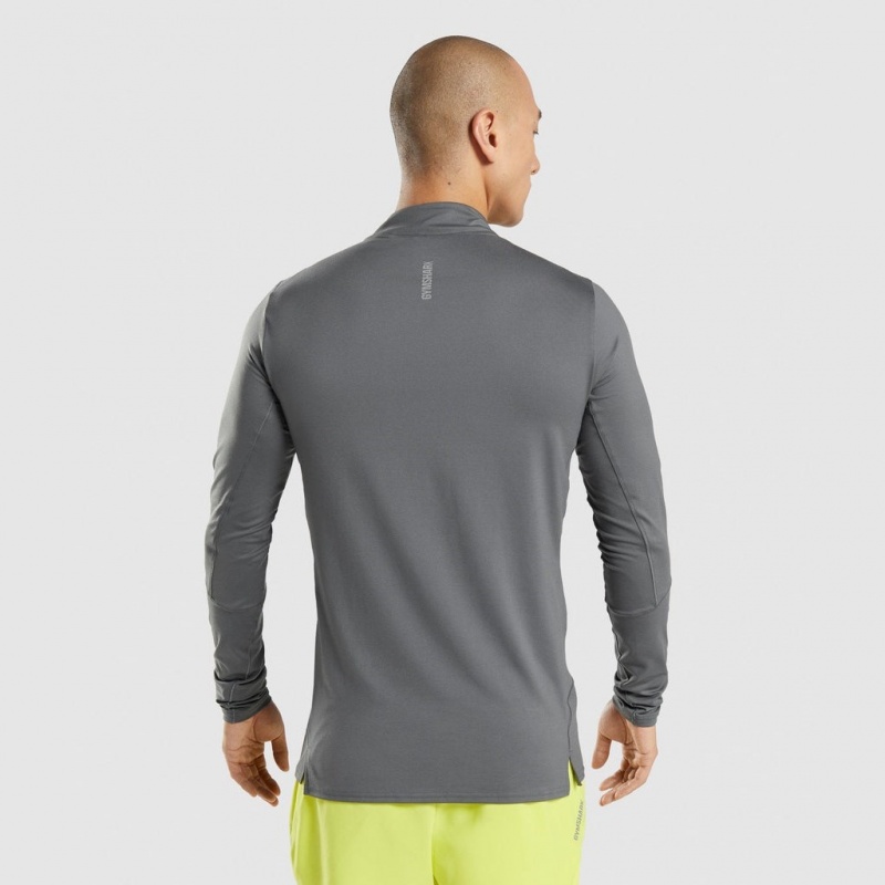 Pullover Gymshark Speed 1/4 Zip Charcoal | 75CTQKDHM