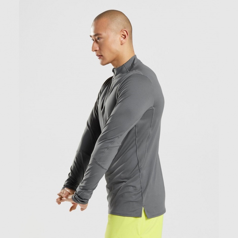Pullover Gymshark Speed 1/4 Zip Charcoal | 75CTQKDHM