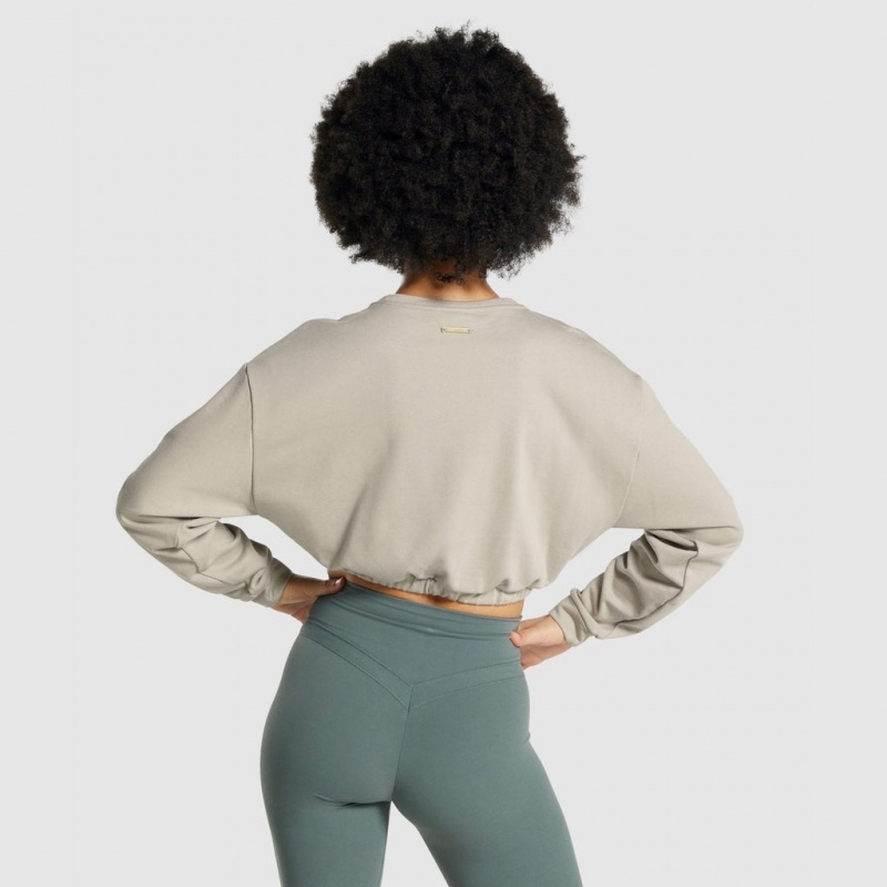 Pullover Gymshark Whitney Cropped Mink | 40ANLIVFQ
