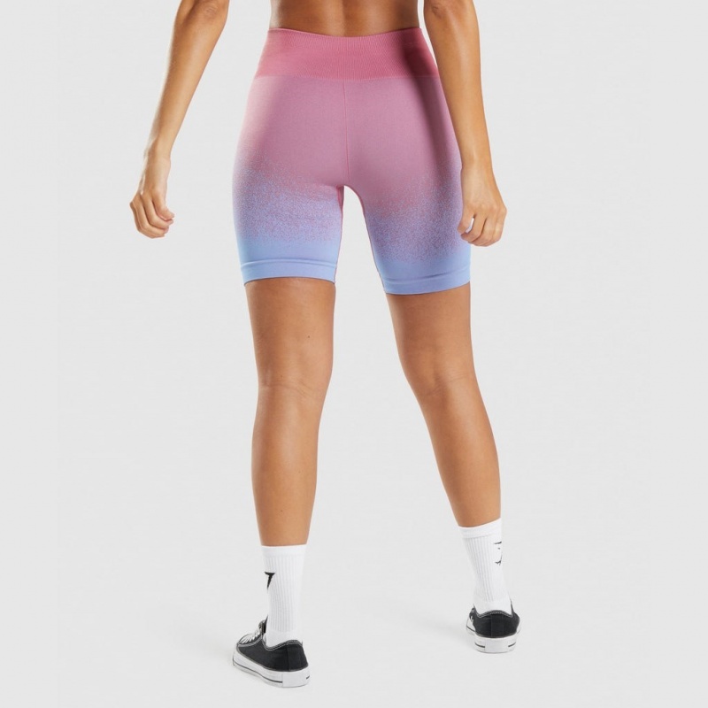 Short Gymshark Adapt Ombre Seamless Cycling Rosas Rosas Azules Claro | 41EWCHKPL