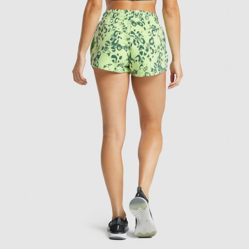 Short Gymshark Animal Estampadas Verde Oscuro | 20LFZYSBK