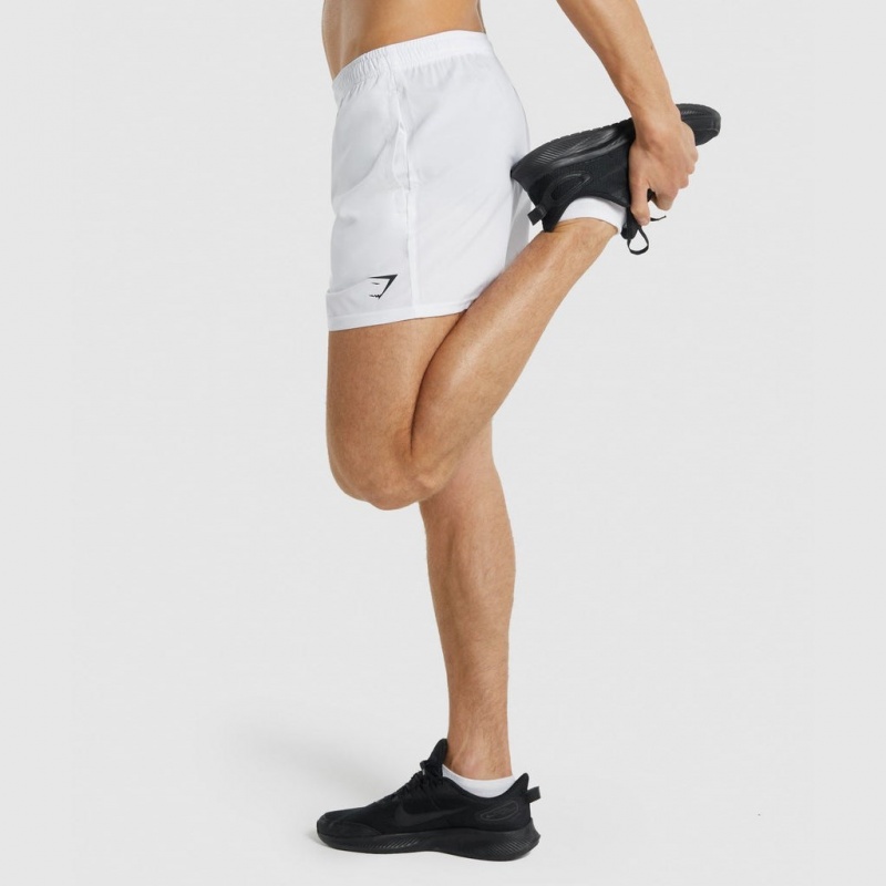 Short Gymshark Arrival 5 Blancas | 82BXLEPTY
