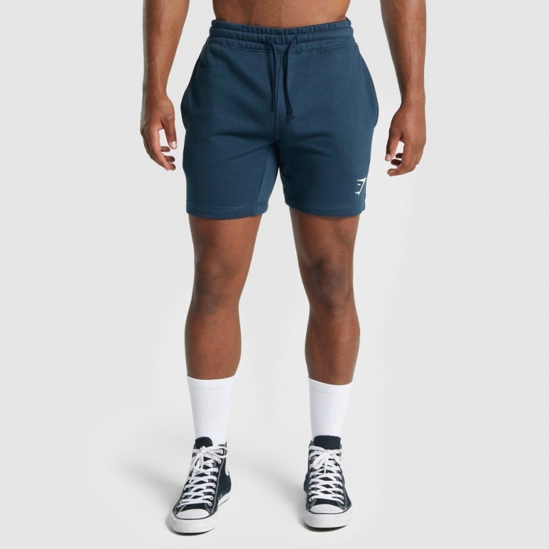 Short Gymshark Crest Azul Marino | 95VXWNFSO