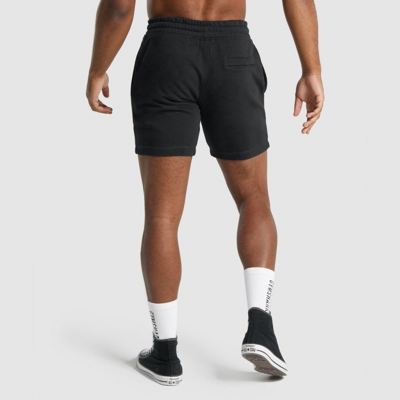 Short Gymshark Crest Negras | 95BSNFEKH