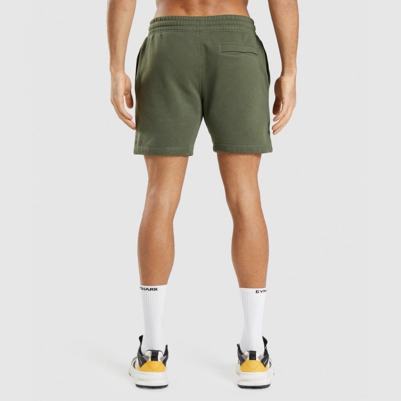 Short Gymshark Crest Verde Oliva | 25CZJXFGP