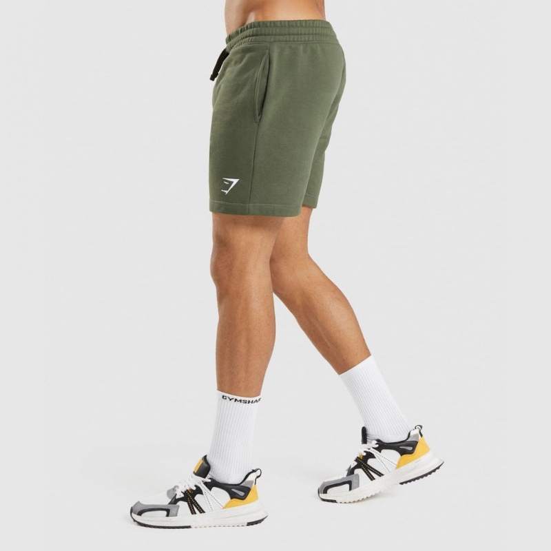 Short Gymshark Crest Verde Oliva | 25CZJXFGP