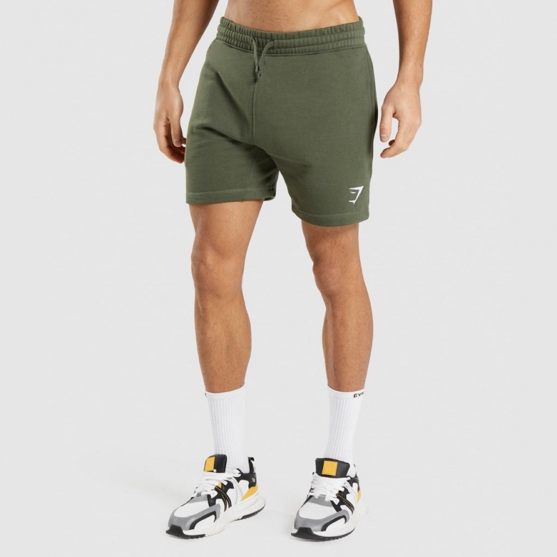 Short Gymshark Crest Verde Oliva | 25CZJXFGP