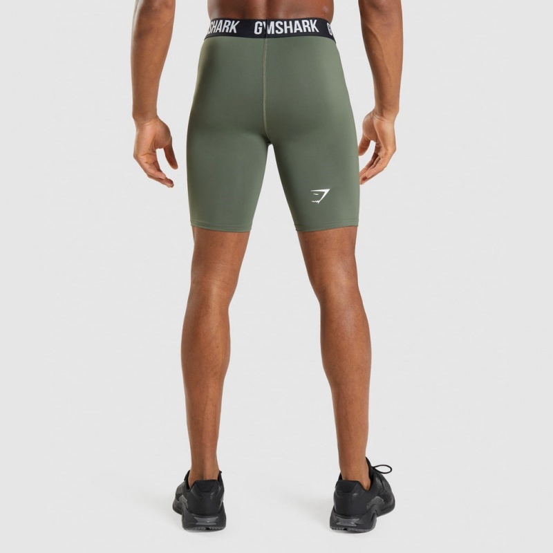 Short Gymshark Element Baselayer Verde Oliva | 67CENQYRF