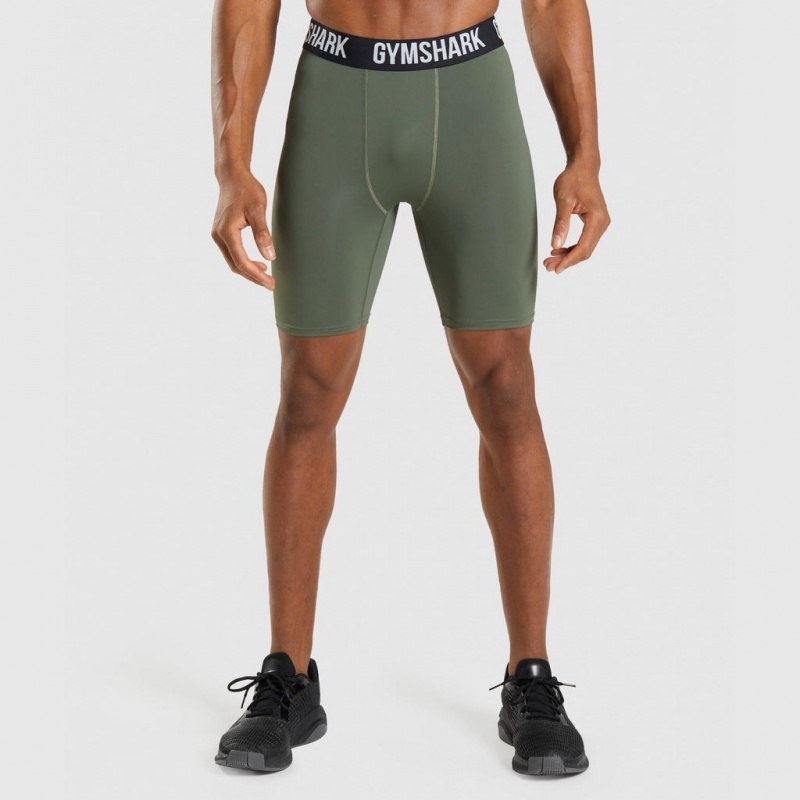 Short Gymshark Element Baselayer Verde Oliva | 67CENQYRF