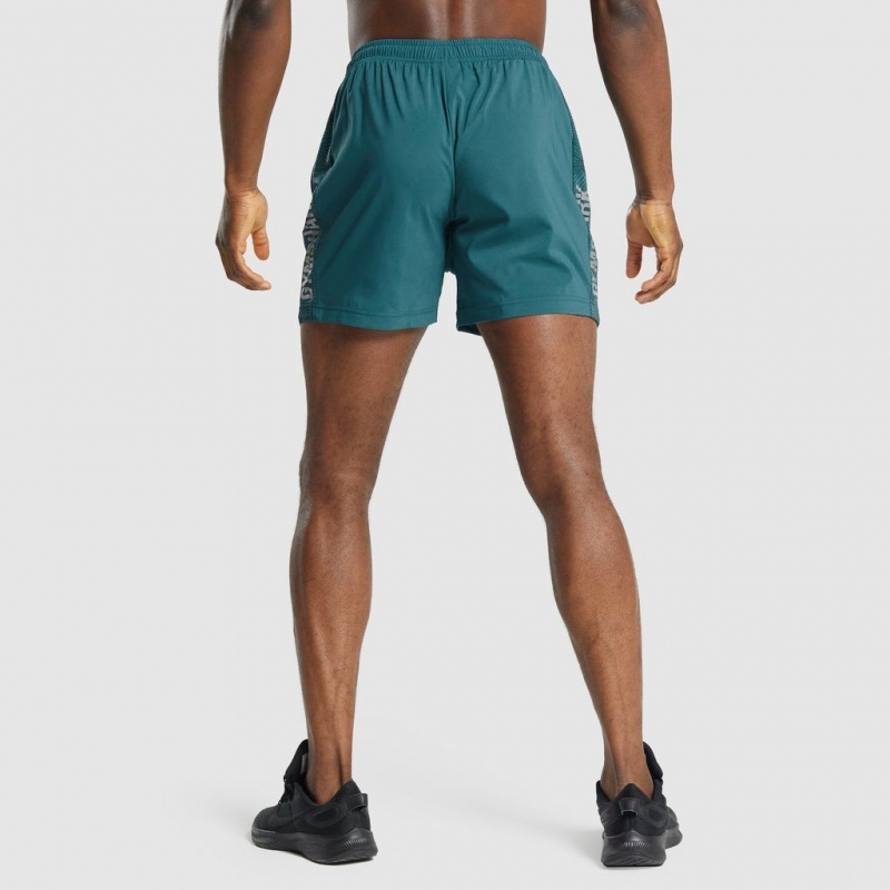 Short Gymshark Estampadas Deporte Teal | 08DNAXBCU
