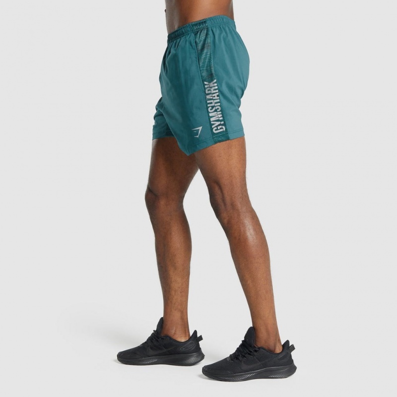 Short Gymshark Estampadas Deporte Teal | 08DNAXBCU
