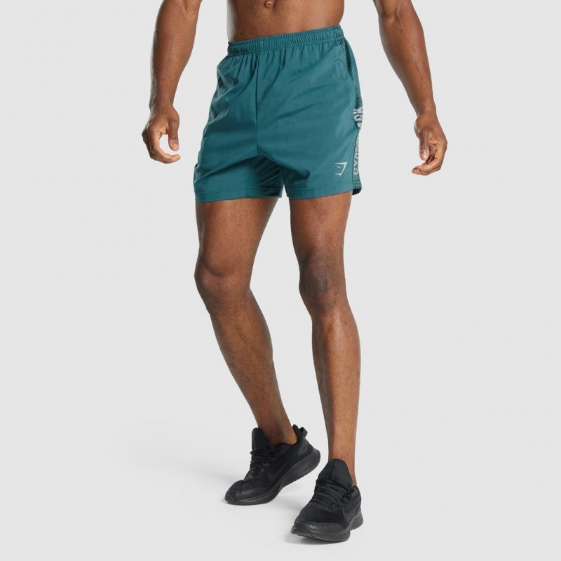 Short Gymshark Estampadas Deporte Teal | 08DNAXBCU