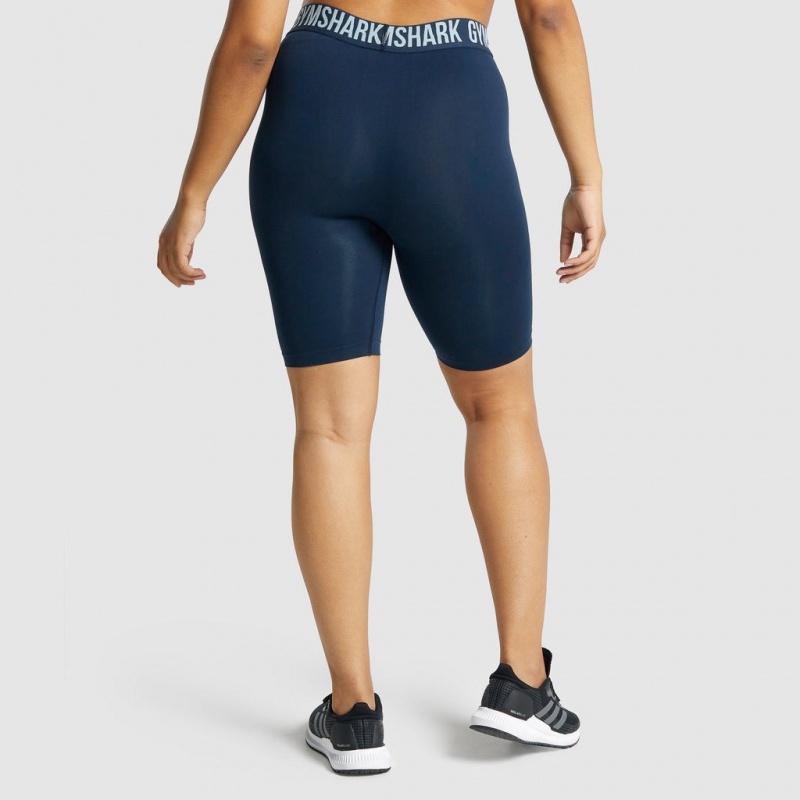 Short Gymshark Fit Seamless Cycling Azul Marino | 14EFCZPJV
