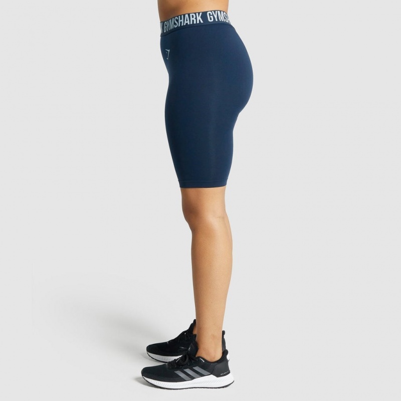 Short Gymshark Fit Seamless Cycling Azul Marino | 14EFCZPJV