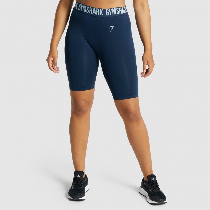 Short Gymshark Fit Seamless Cycling Azul Marino | 14EFCZPJV