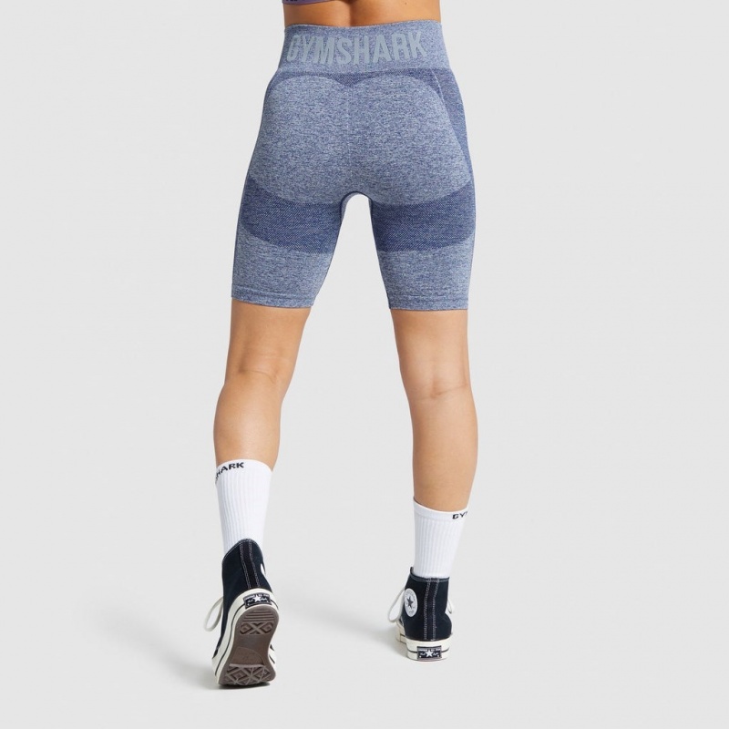 Short Gymshark Flex Cycling Azul Marino Gris Claro | 71HWFDCIT