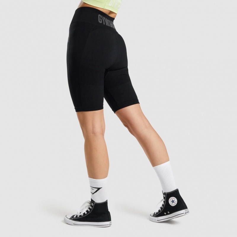 Short Gymshark Flex Cycling Negras | 61TBCYRDZ