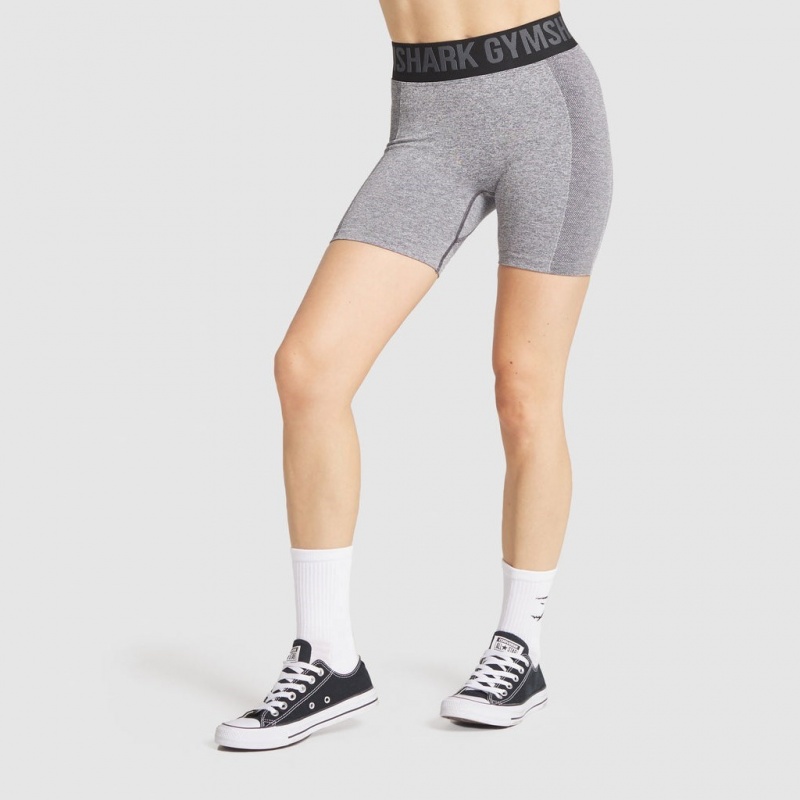 Short Gymshark Flex Negras | 41ZOFQSEX