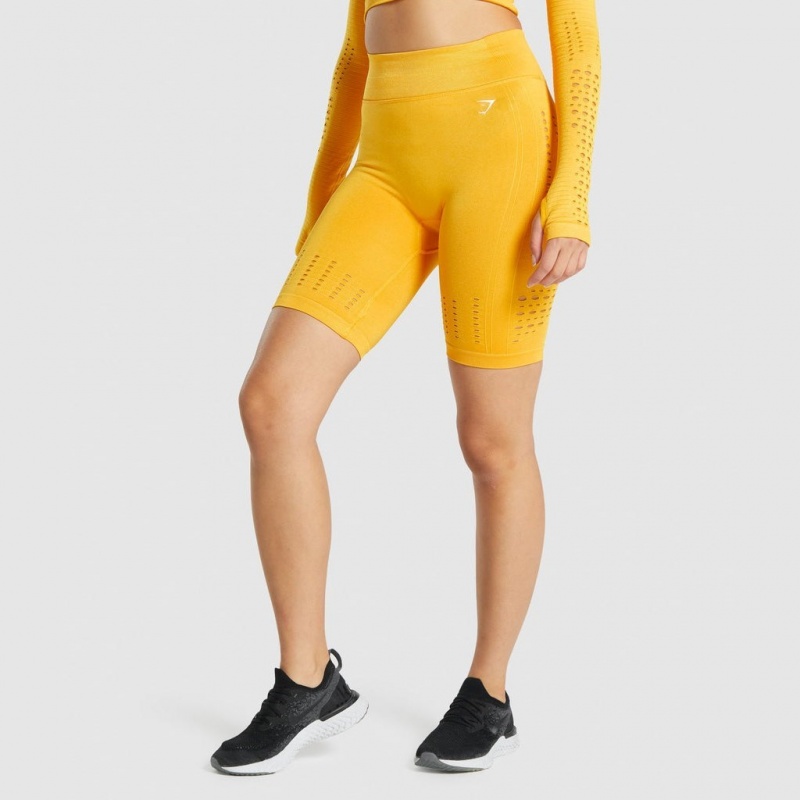 Short Gymshark Glow Seamless Amarillo | 43IFKZQXD