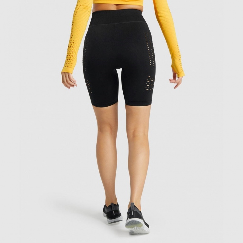 Short Gymshark Glow Seamless Negras | 51YDLJZHS