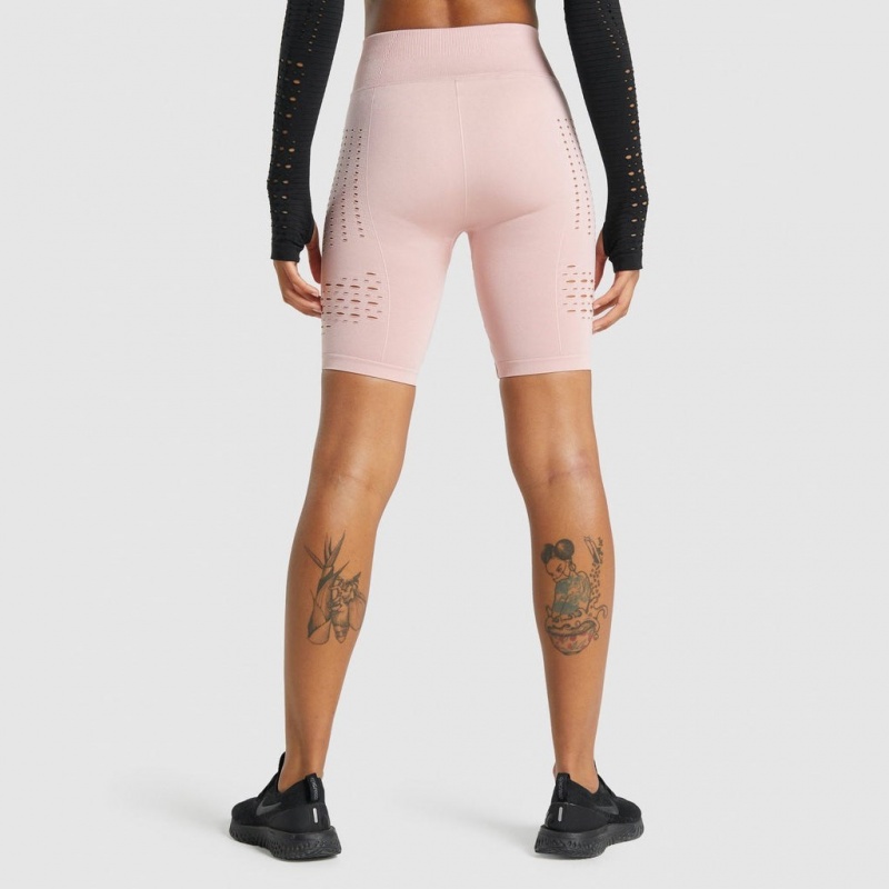Short Gymshark Glow Seamless Rosas Claro | 82FRHNDGC