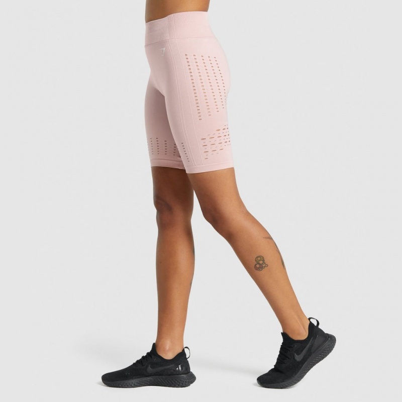 Short Gymshark Glow Seamless Rosas Claro | 82FRHNDGC