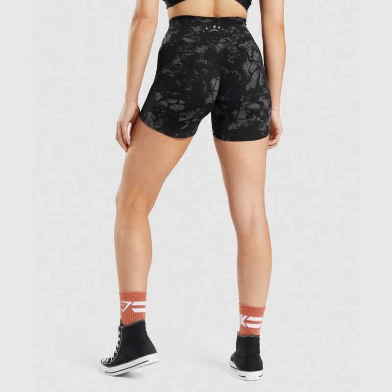 Short Gymshark KK Fit Negras Camuflaje | 83JIHFTEU