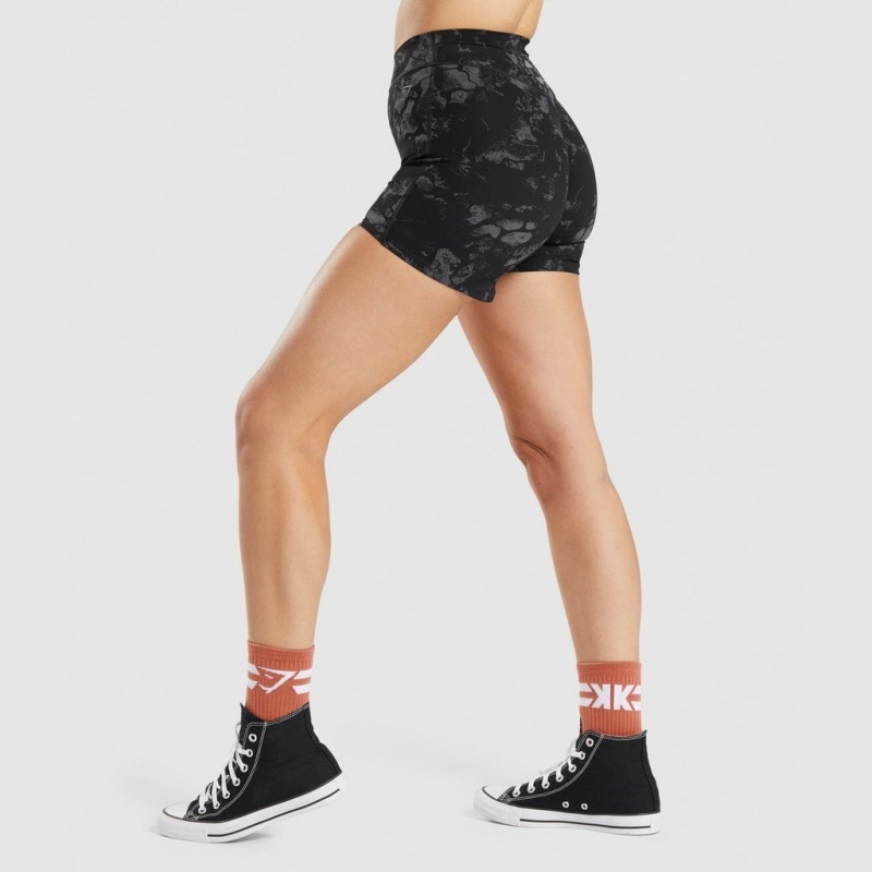 Short Gymshark KK Fit Negras Camuflaje | 83JIHFTEU