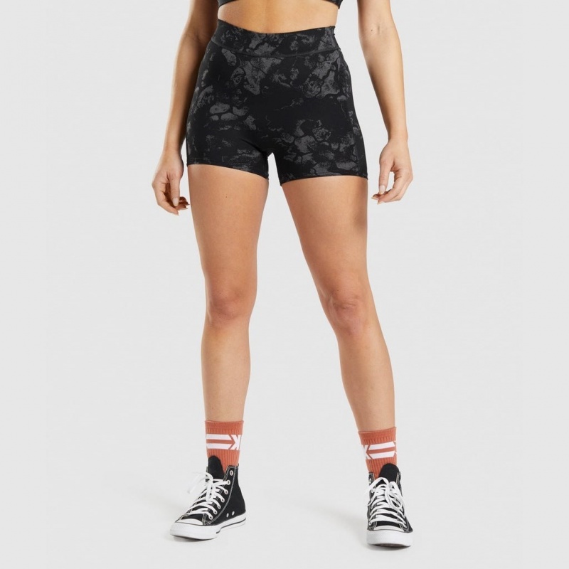 Short Gymshark KK Fit Negras Camuflaje | 83JIHFTEU