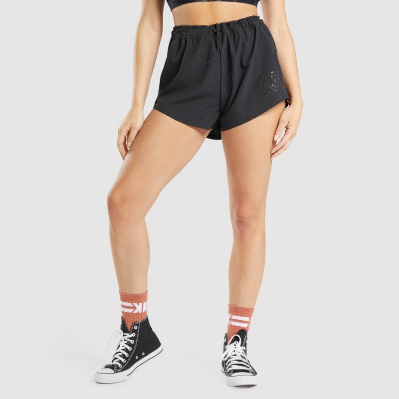 Short Gymshark KK Fit Woven Negras | 26WUKVJGI