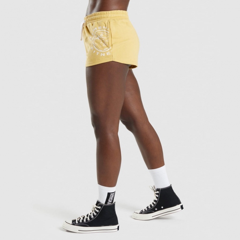Short Gymshark Legacy Estampadas Amarillo | 06RDSNVXA